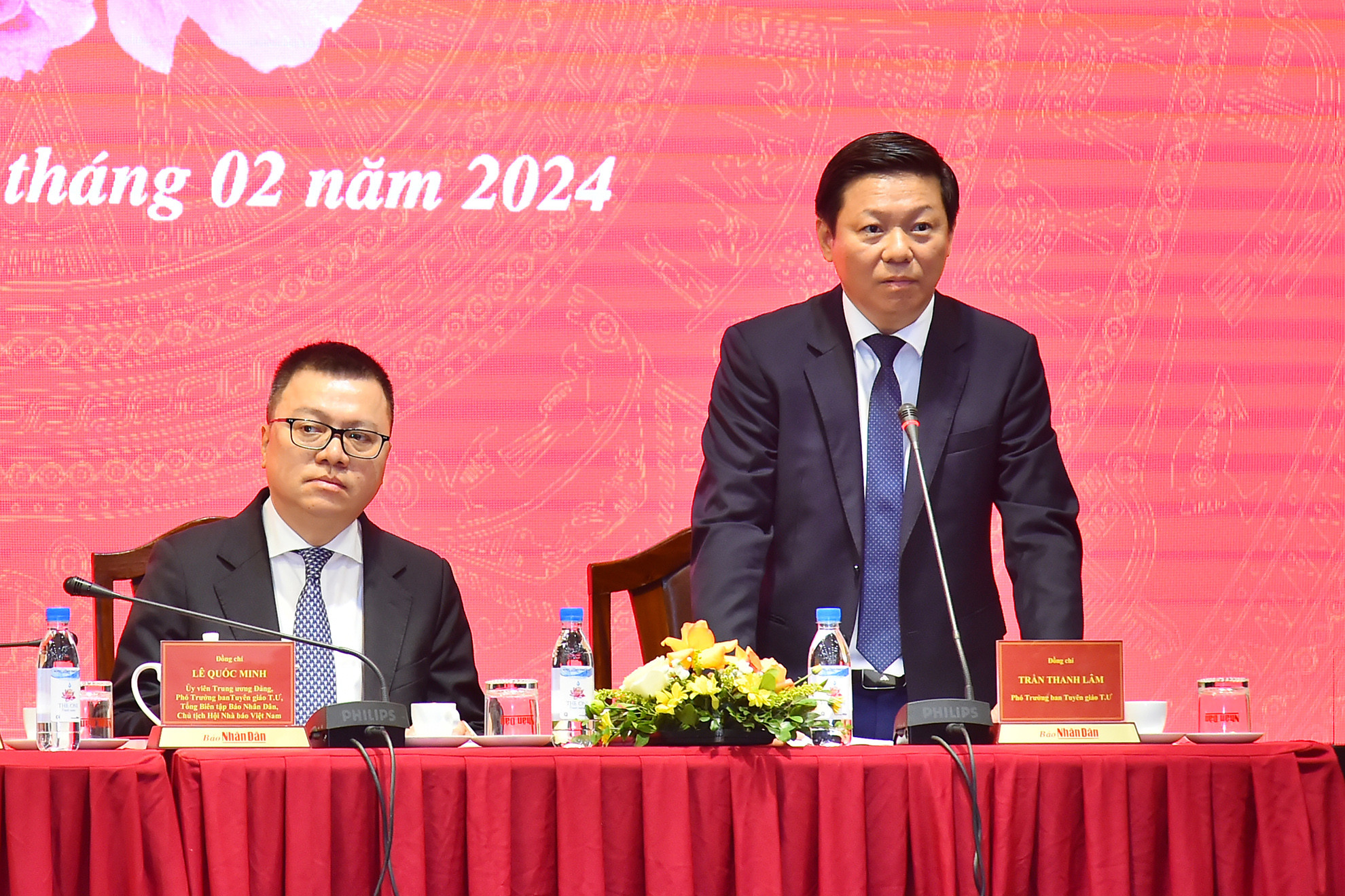 Đồng chí Trần Thanh Lâm, Phó Trưởng Ban Tuyên giáo Trung ương điều hành Hội nghị Giao ban báo chí đầu Xuân Giáp Thìn 2024. Đồng chí Trần Thanh Lâm, Phó Trưởng Ban Tuyên giáo Trung ương điều hành Hội nghị Giao ban báo chí đầu Xuân Giáp Thìn 2024.