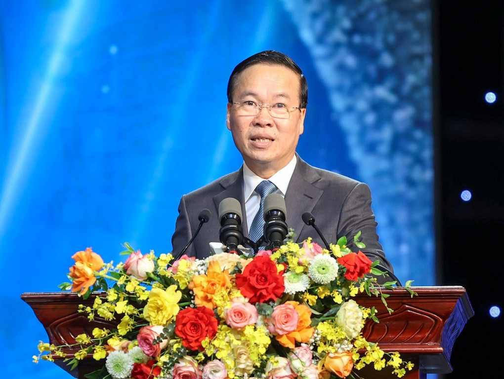 Chủ tịch nước Võ Văn Thưởng phát biểu tại buổi lễ.