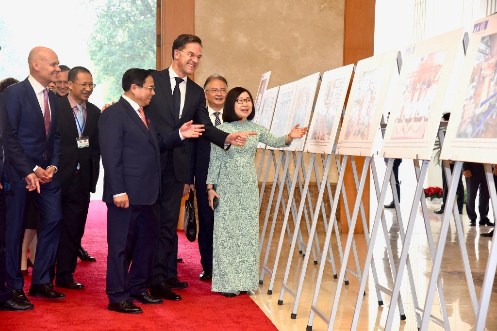 [Ảnh] Thủ tướng Phạm Minh Chính chủ trì Lễ đón Thủ tướng Hà Lan Mark Rutte ảnh 7