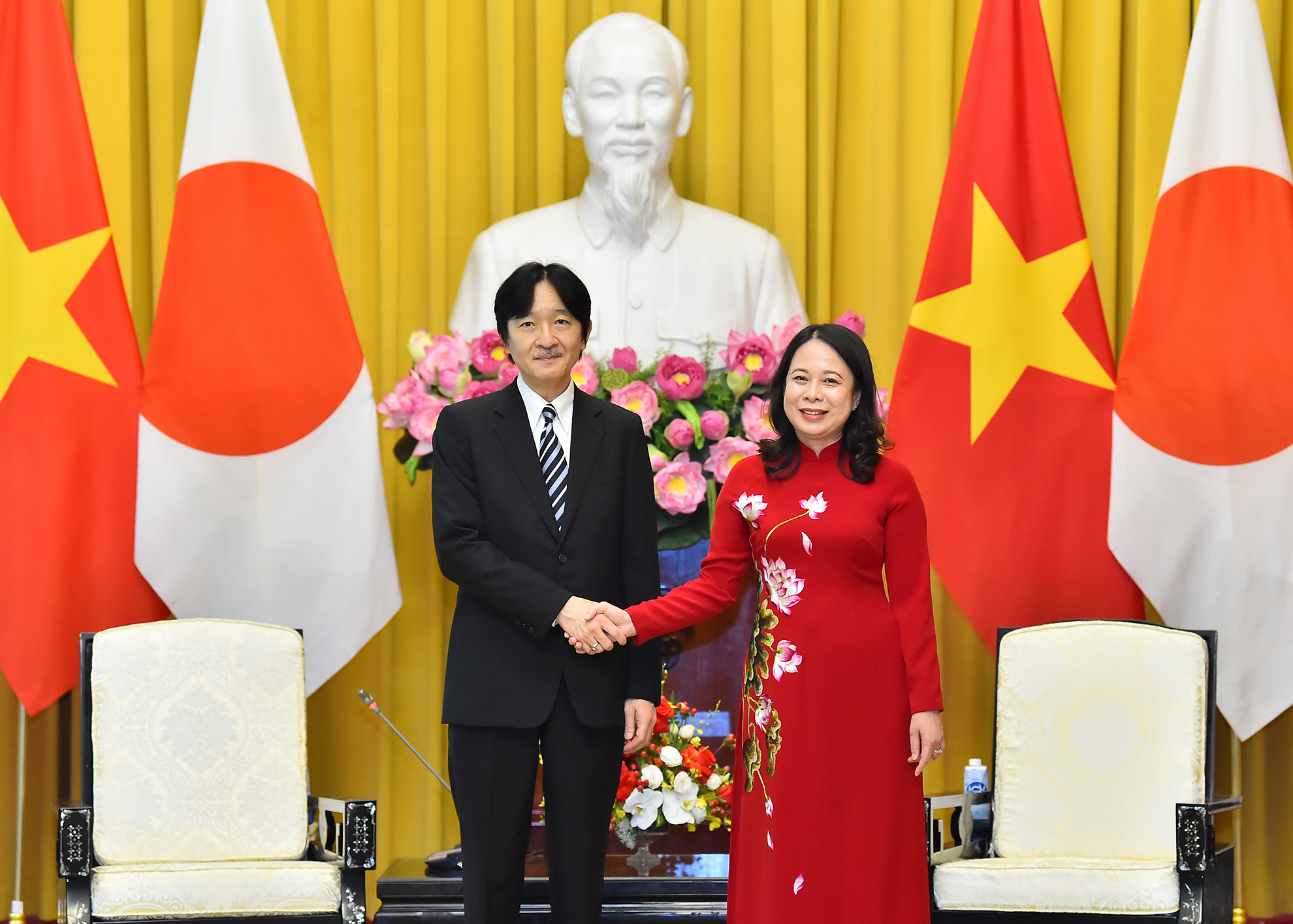 [Ảnh] Phó Chủ tịch nước Võ Thị Ánh Xuân chủ trì lễ đón và hội đàm với Hoàng Thái tử Nhật Bản Akishino ảnh 6