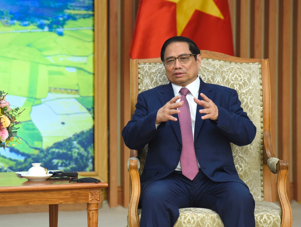 Thủ tướng Phạm Minh Chính phát biểu tại buổi tiếp Tổng Giám đốc Tổ chức Lao động Quốc tế (ILO) Gilbert F. Houngbo. Thủ tướng Phạm Minh Chính phát biểu tại buổi tiếp Tổng Giám đốc Tổ chức Lao động Quốc tế (ILO) Gilbert F. Houngbo.