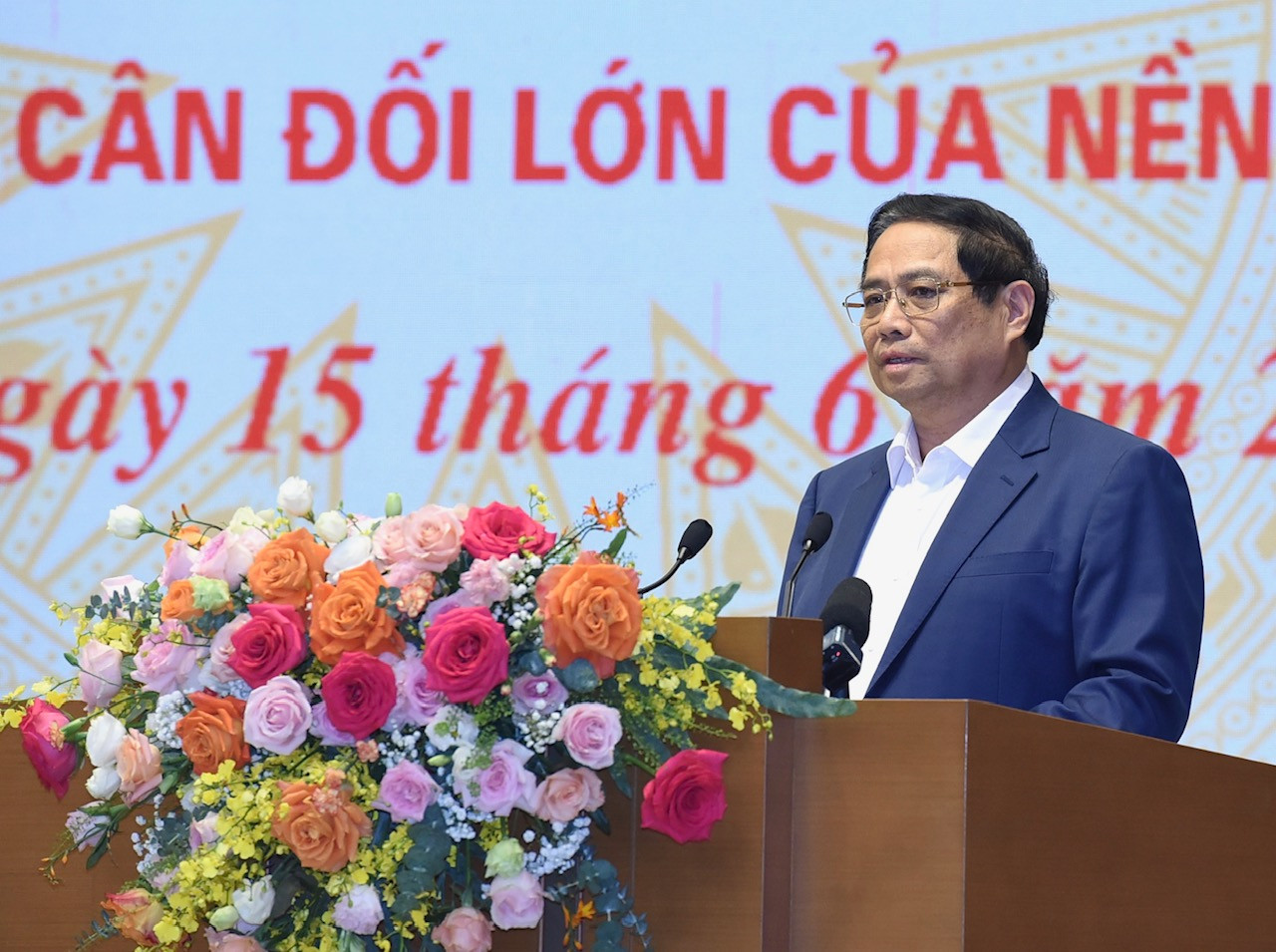 Thủ tướng Phạm Minh Chính phát biểu ý kiến tại Hội nghị Thủ tướng Chính phủ làm việc với doanh nghiệp nhà nước.