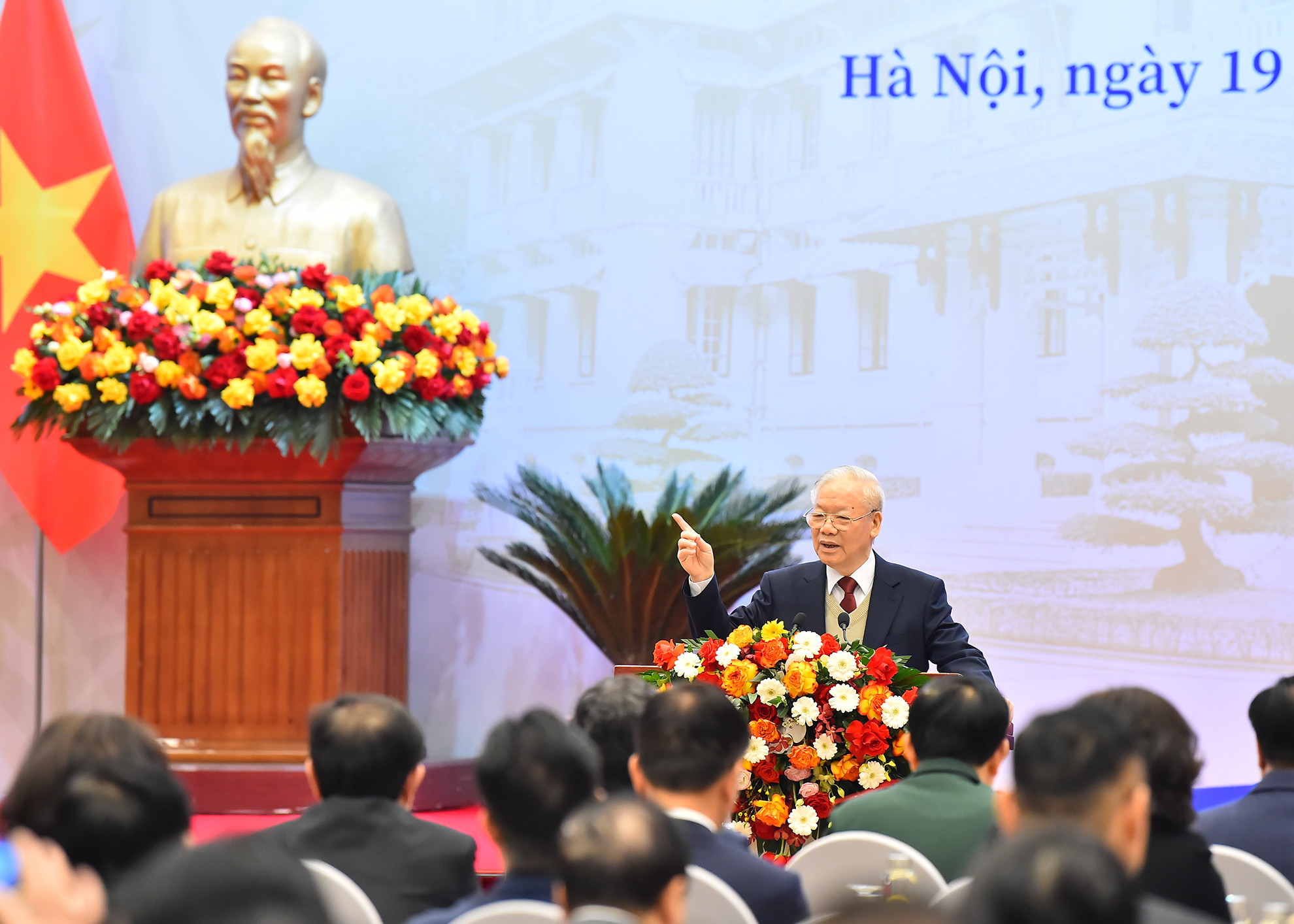 Tổng Bí thư Nguyễn Phú Trọng phát biểu chỉ đạo tại phiên khai mạc Hội nghị Ngoại giao lần thứ 32.