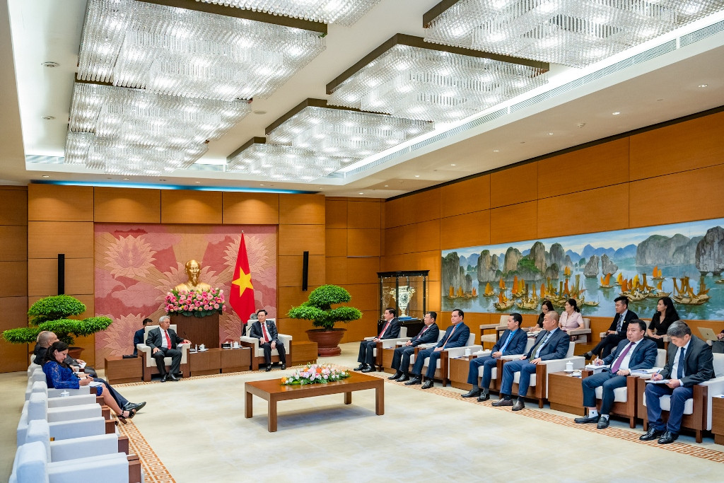 Quang cảnh buổi tiếp tại Nhà Quốc hội.