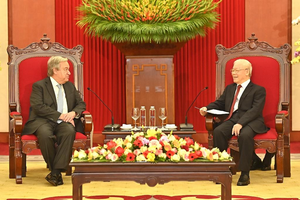 Chuyến thăm chính thức Việt Nam của Tổng Thư ký Liên hợp quốc Antonio Guterres đúng dịp kỷ niệm 45 năm Việt Nam gia nhập Liên hợp quốc.