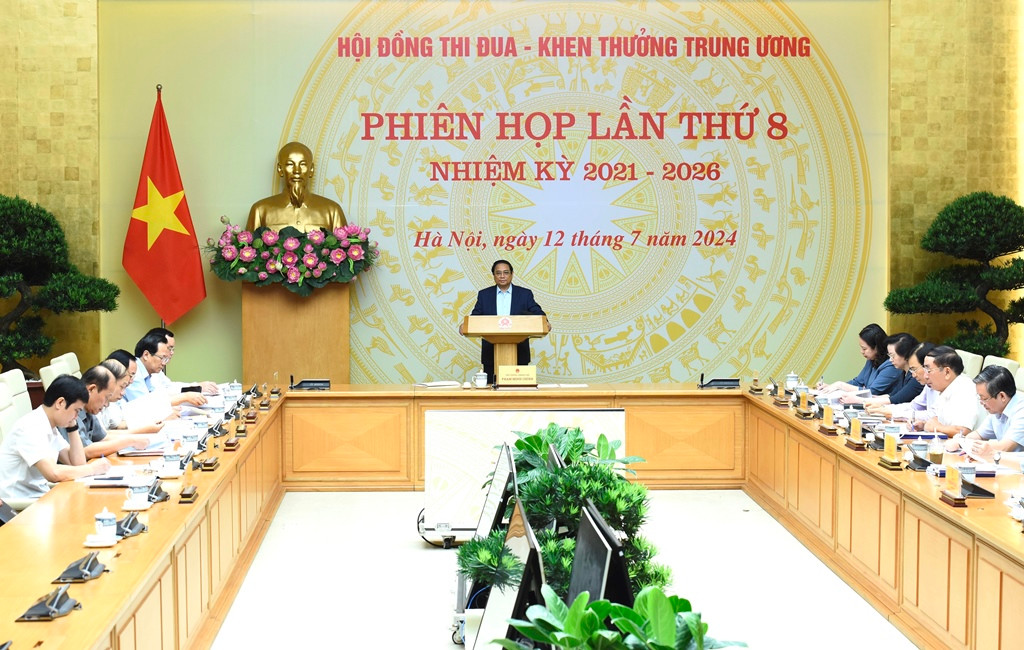 Thủ tướng Phạm Minh Chính, Chủ tịch Hội đồng Thi đua-Khen thưởng Trung ương chủ trì Phiên họp lần thứ 8 của Hội đồng.