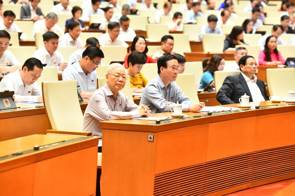 [Ảnh] Kỳ họp thứ 5, Quốc hội khóa XV: Quốc hội bắt đầu phiên chất vấn và trả lời chất vấn ảnh 3