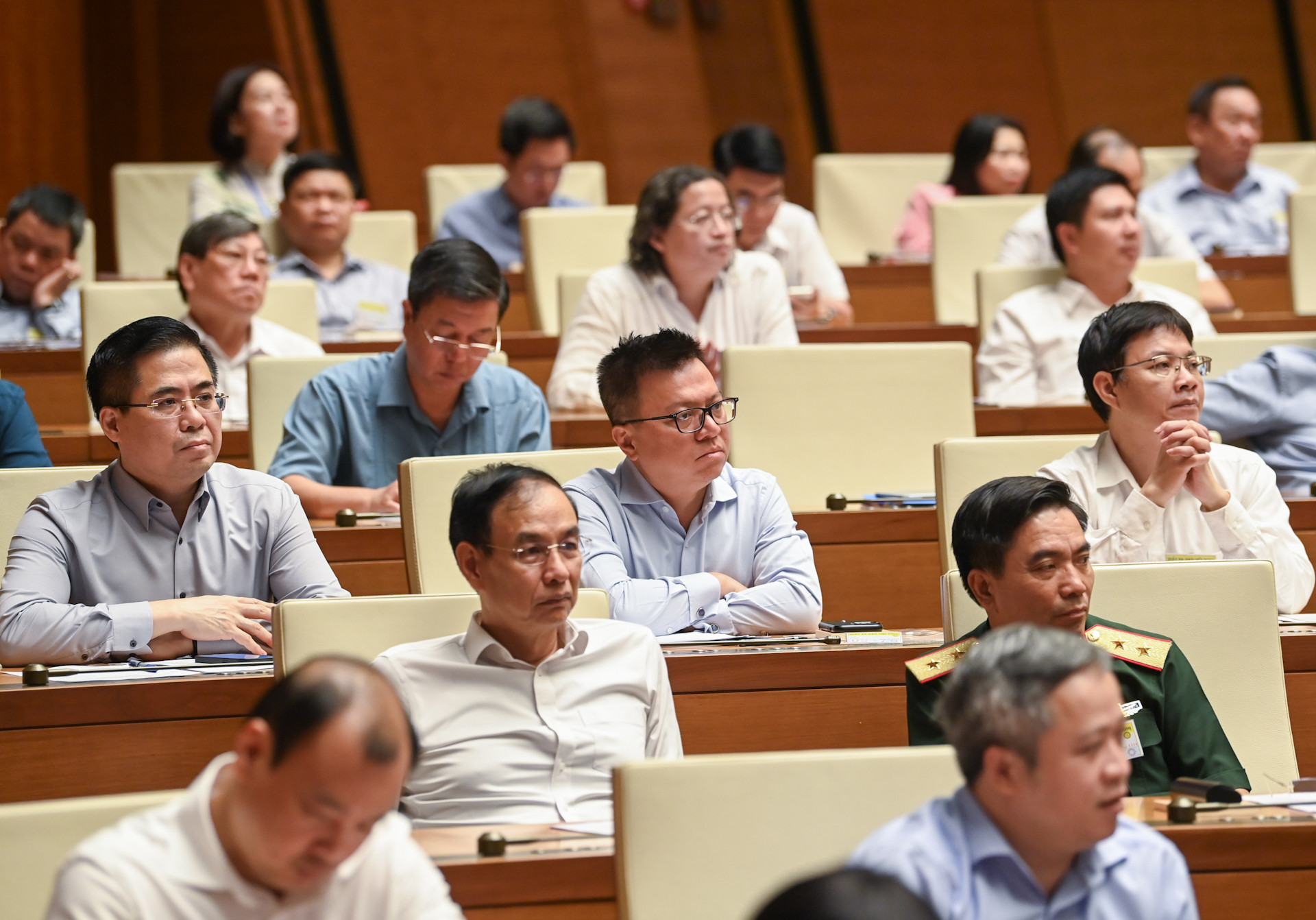 Các đại biểu dự hội nghị tại Hội trường Diên Hồng. (Ảnh Duy Linh)