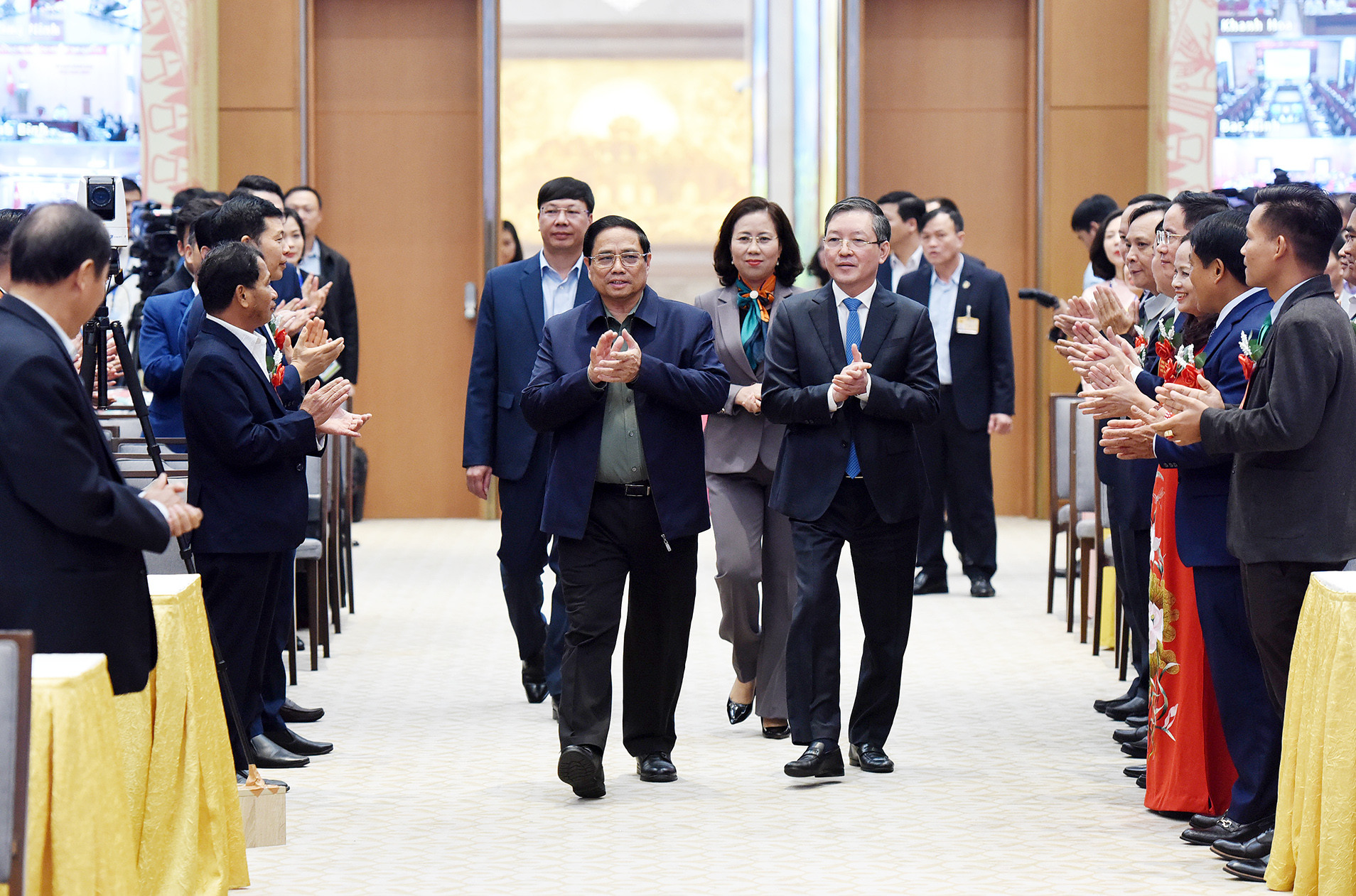 Thủ tướng Chính phủ Phạm Minh Chính đến dự hội nghị đối thoại với nông dân Việt Nam năm 2023.