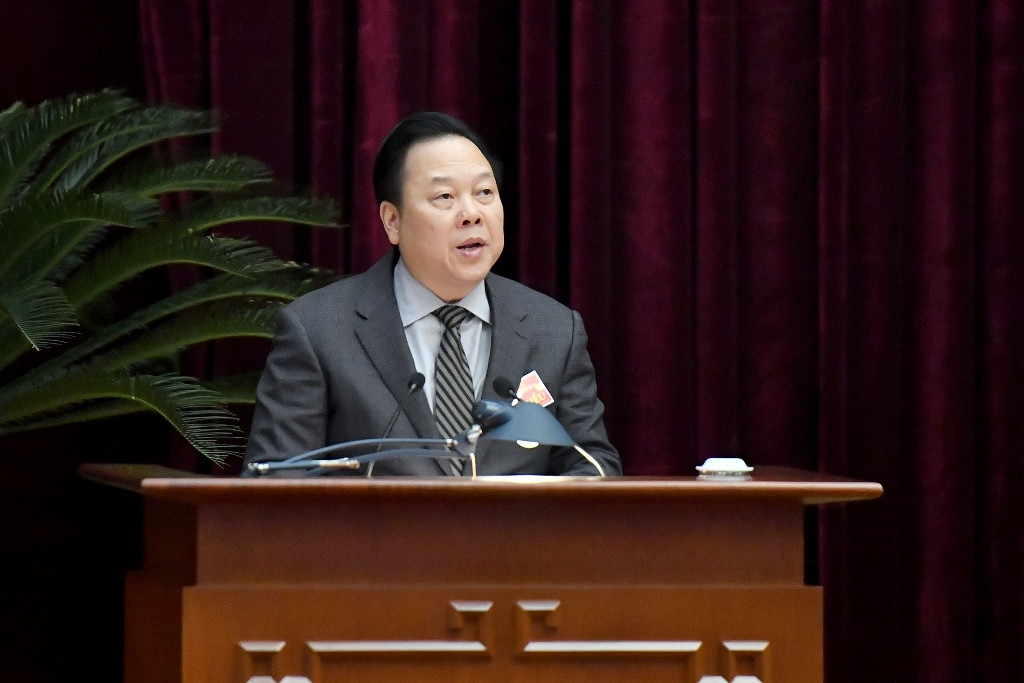 Đồng chí Nguyễn Hoàng Anh, Ủy viên Trung ương Đảng, Chủ tịch Ủy ban Quản lý vốn Nhà nước tại doanh nghiệp tham luận tại hội nghị.