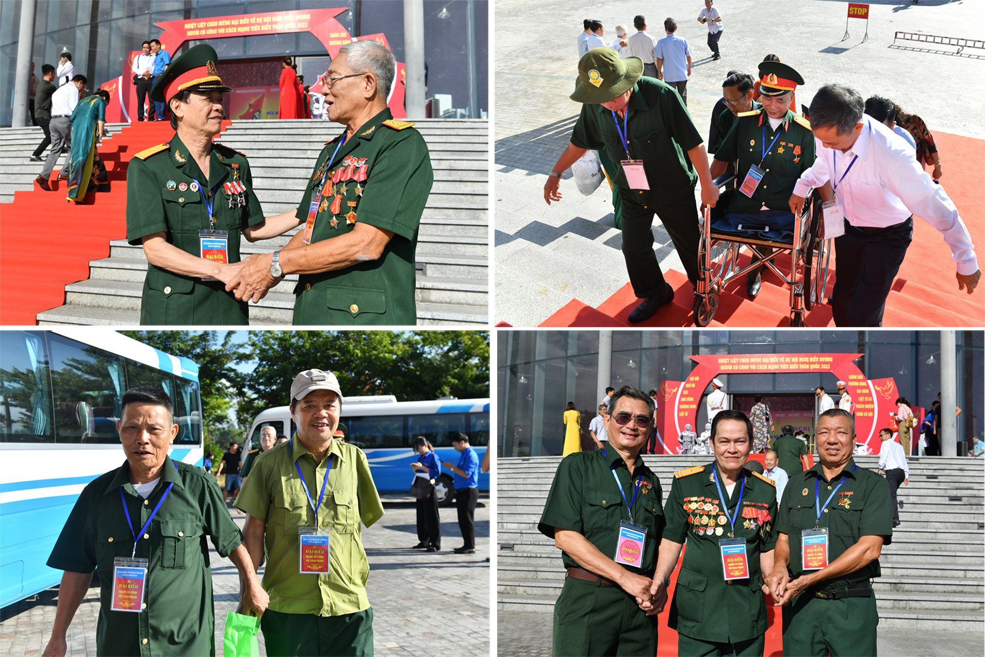 Đại biểu dự Hội nghị biểu dương người có công tiêu biểu toàn quốc năm 2023, cùng các bạn trẻ. (Ảnh: Đăng Khoa)