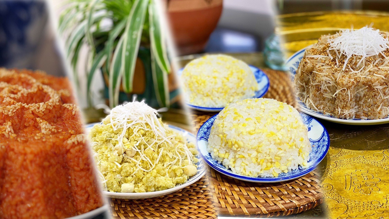 Xôi, món ăn quen thuộc thường có trong mâm cỗ rằm tháng bảy của nhiều gia đình. (Ảnh: Nguyễn Phương Hải)