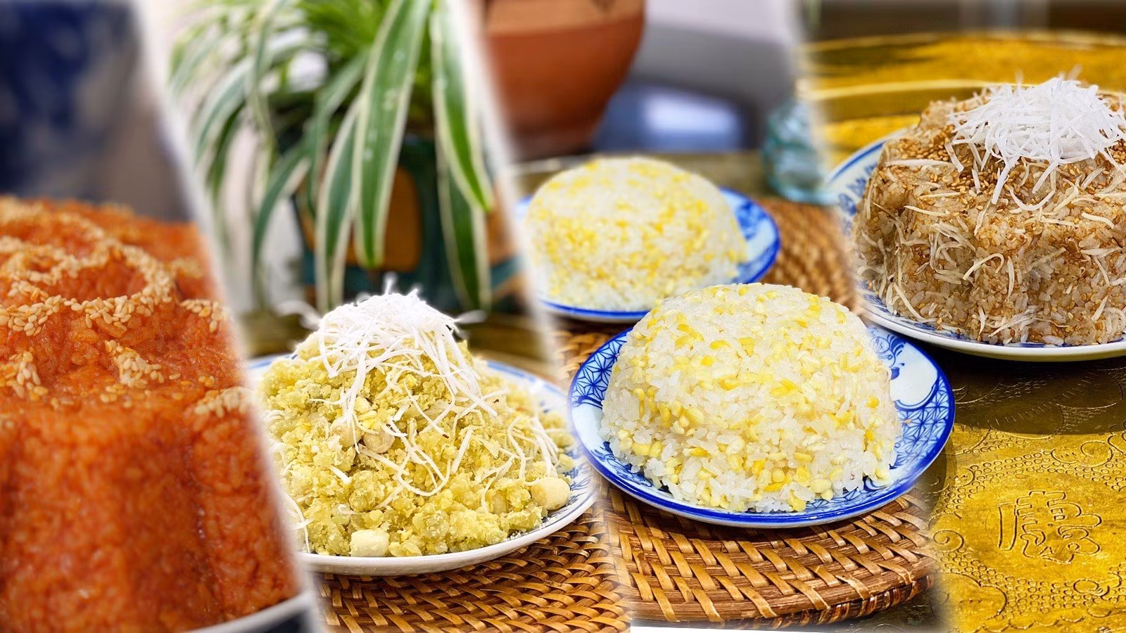 Xôi, món ăn quen thuộc thường có trong mâm cỗ rằm tháng bảy của nhiều gia đình. (Ảnh: Nguyễn Phương Hải)