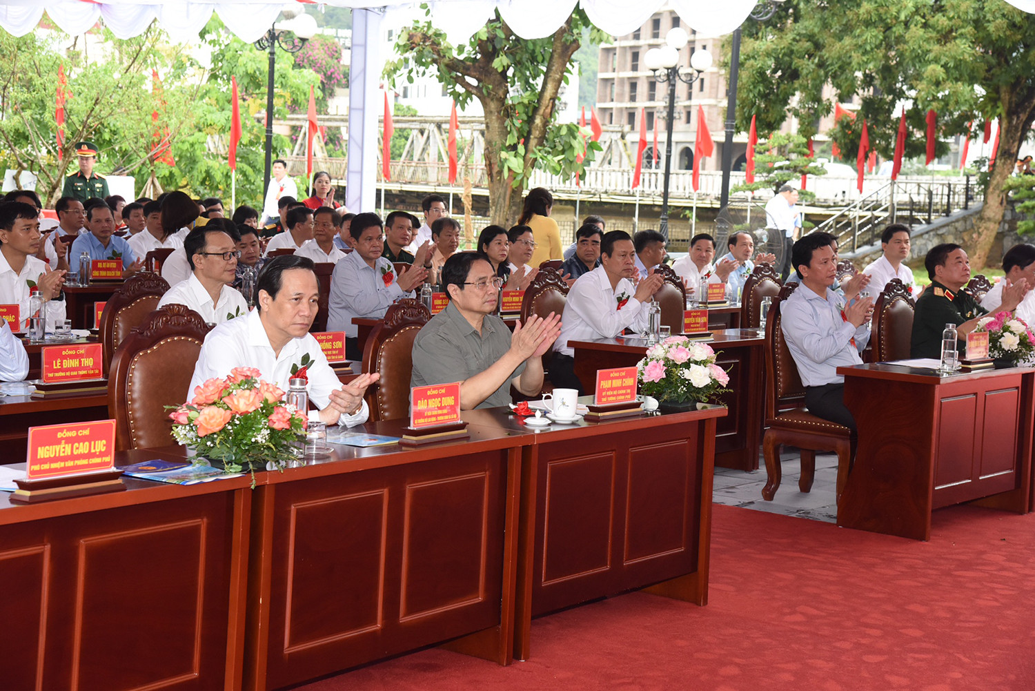 Thủ tướng Phạm Minh Chính và các đại biểu dự Lễ khánh thành công trình cải tạo, nâng cấp Bảo tàng tỉnh Hà Giang.