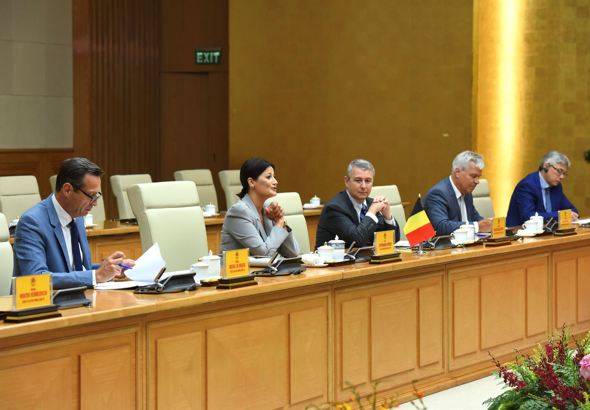 Chủ tịch Thượng viện Vương quốc Bỉ Stéphanie D'Hose phát biểu tại buổi hội kiến.