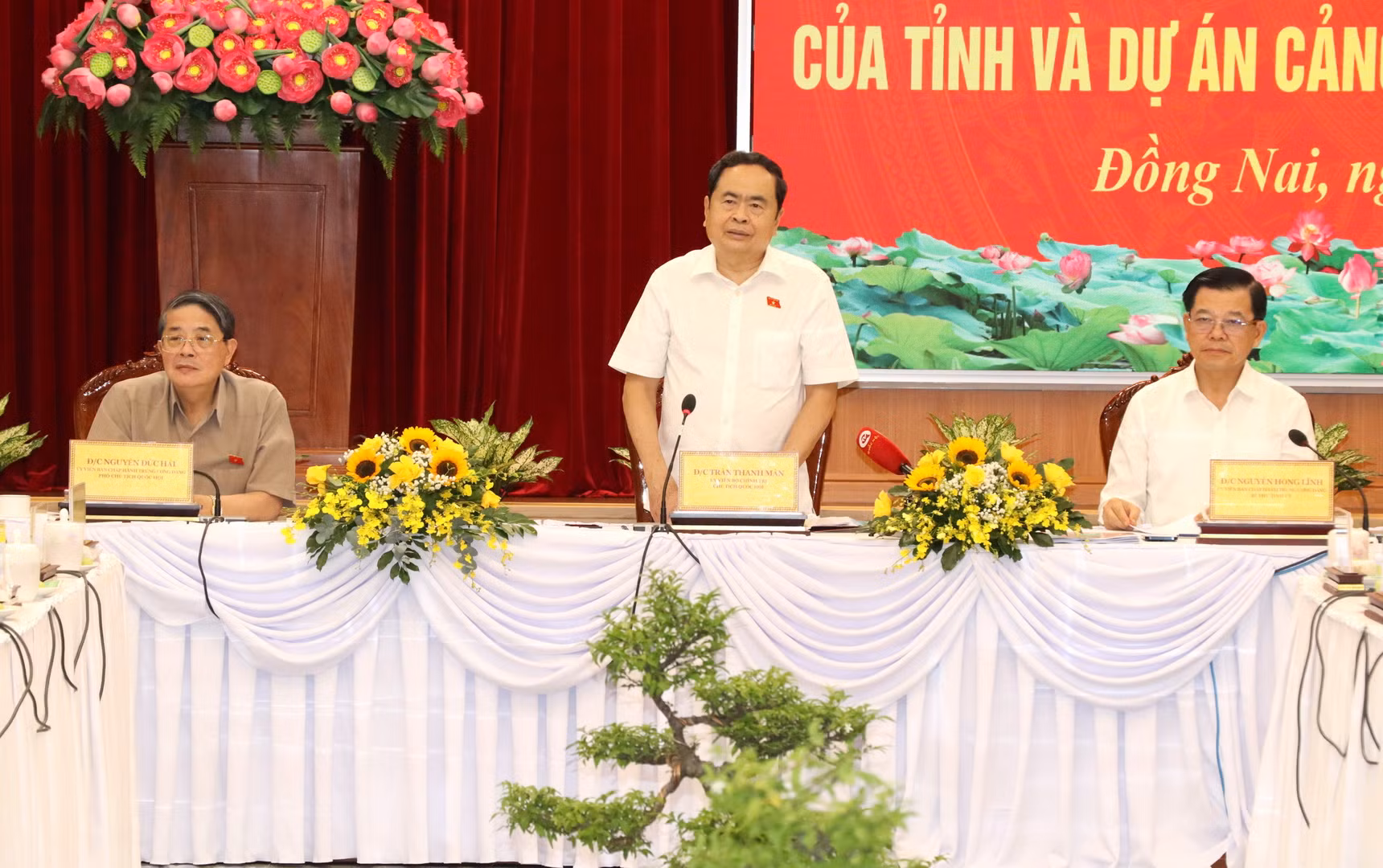 Chủ tịch Quốc hội Trần Thanh Mẫn phát biểu tại buổi làm việc.