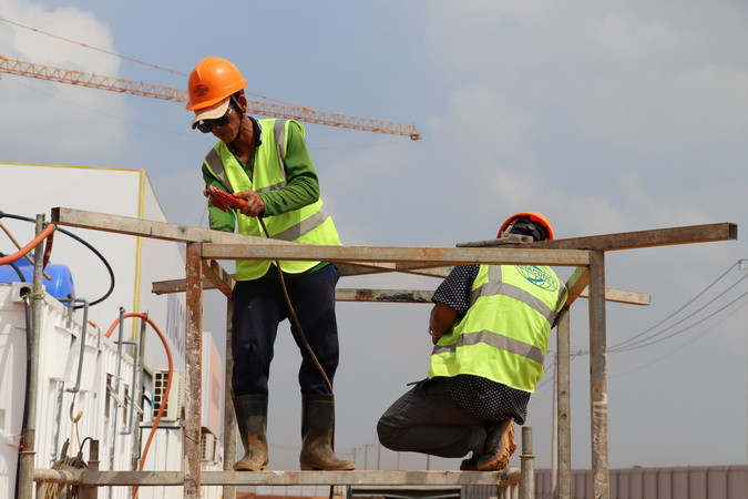 Thi công lắp đặt khu phụ trợ để phục vụ thi công gói thầu nhà ga hành khách sân bay Long Thành.