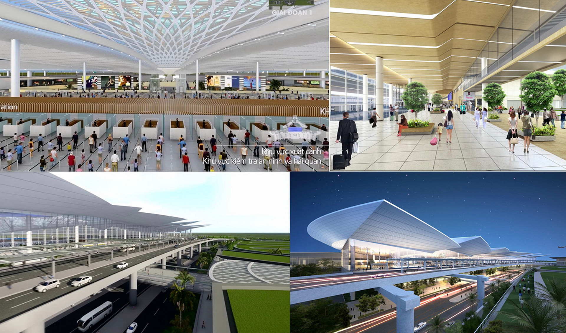 Mô phỏng nhà ga hành khách sân bay Long Thành khi hoàn thành.