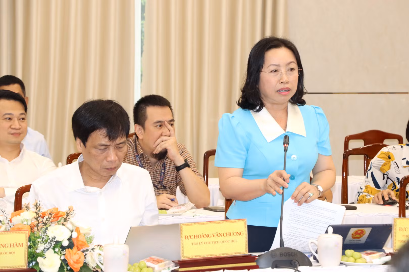 Lãnh đạo Tổng Liên đoàn Lao động Việt Nam phát biểu tại buổi làm việc.