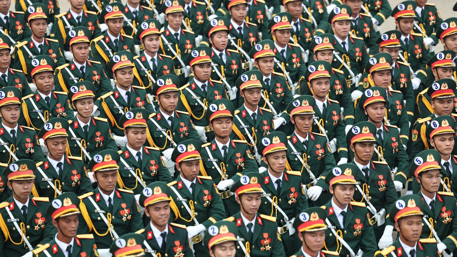 Khối nam sĩ quan lục quân.