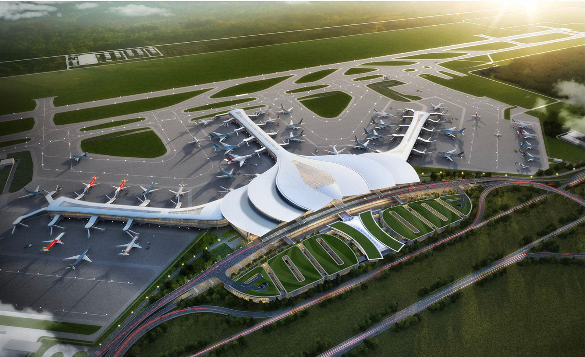 Sân bay Long Thành giai đoạn 1 khi hoàn thành đưa vào khai thác năm 2026.