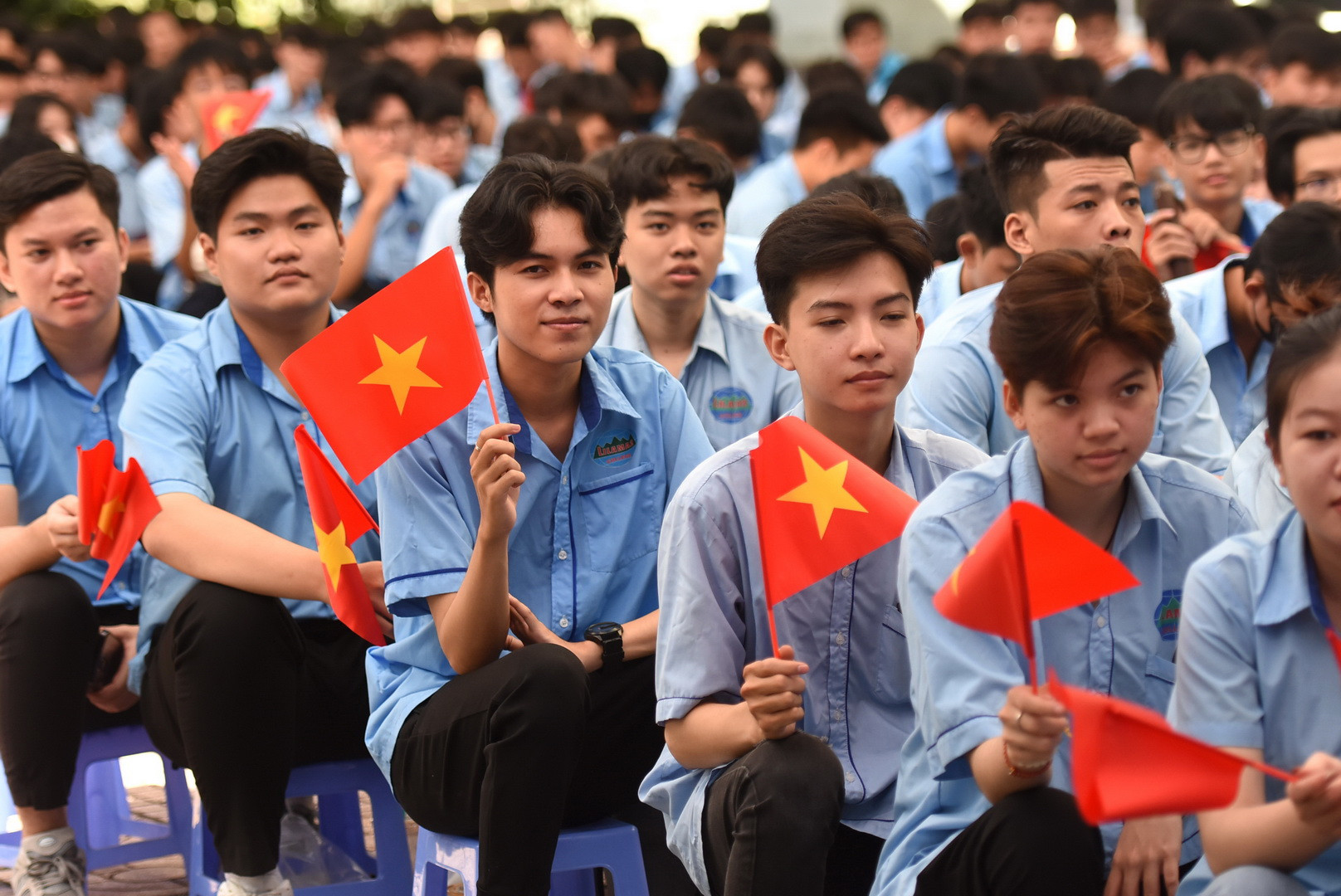 Học sinh, sinh viên Trường cao đẳng quốc tế Lilama 2 tại Lễ khai giảng.