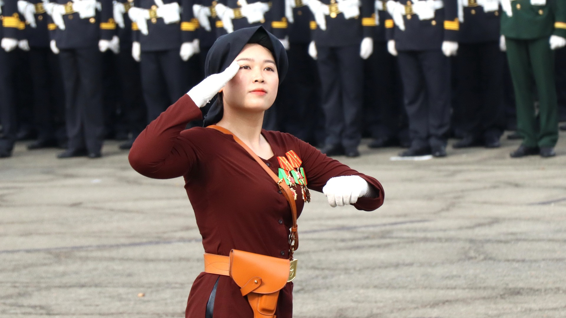 Nữ khối trưởng dân quân miền bắc.