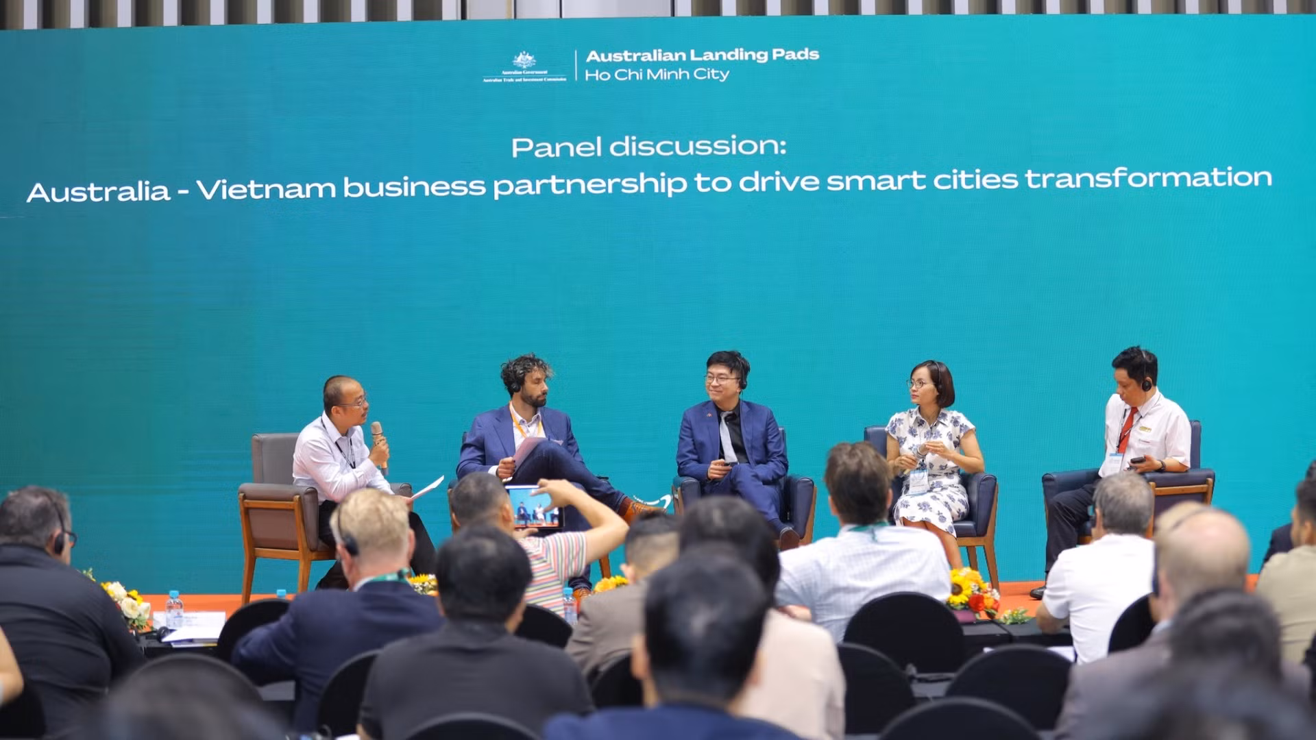 Cơ quan Thương mại và Đầu tư Chính phủ Australia đã tổ chức Diễn đàn hợp tác Australia-Việt Nam tại Thành phố Hồ Chí Minh, trong khuôn khổ Smart City Asia 2025, hướng tới cùng chia sẻ tầm nhìn về việc xây dựng các thành phố thông minh hơn, xanh hơn và đáng sống hơn. (Ảnh: Đại sứ quán Australia tại Việt Nam)