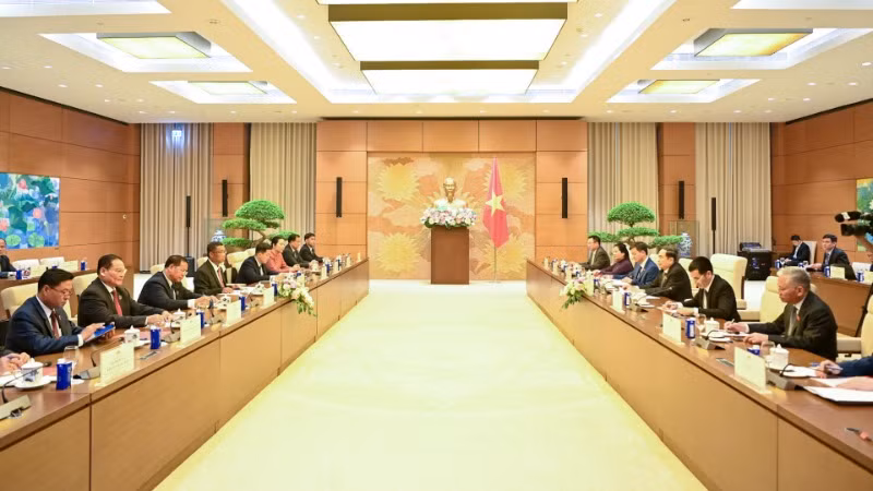 Quang cảnh buổi tiếp tại Nhà Quốc hội. (Ảnh: DUY LINH)