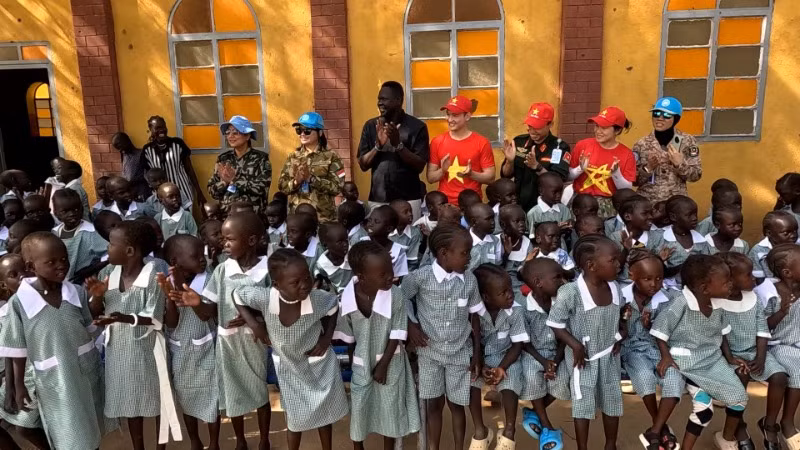 Chương trình đã mang lại không khí vui vẻ, ấm áp cho trẻ em khu vực Abyei.