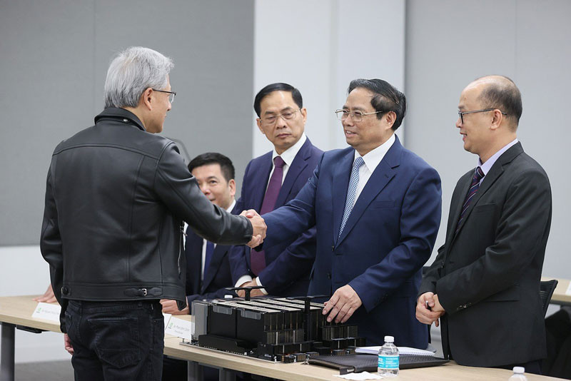 Thủ tướng Phạm Minh Chính đã tới thăm, làm việc tại Công ty Nvidia ở thung lũng Silicon (California). (Ảnh: DƯƠNG GIANG)