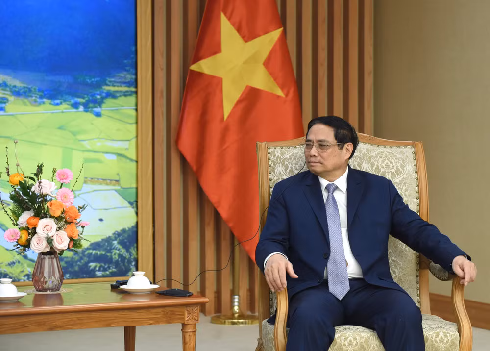 Thủ tướng Phạm Minh Chính phát biểu tại buổi tiếp.