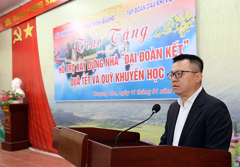 Đồng chí Lê Quốc Minh phát biểu tại buổi lễ.