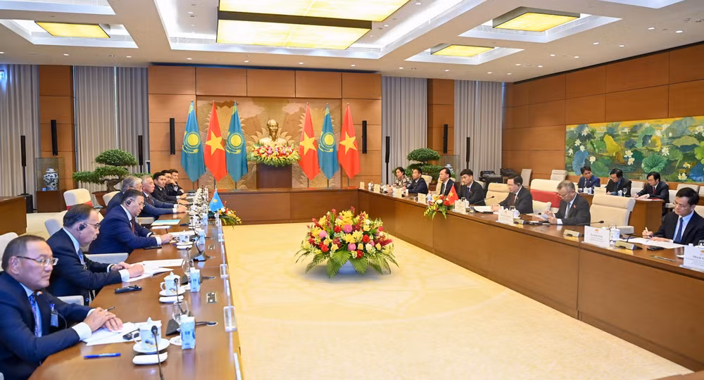 Quang cảnh buổi hội kiến tại Nhà Quốc hội. (Ảnh: Duy Linh)
