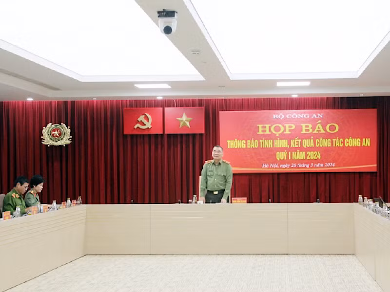 Họp báo thông tin tình hình công tác Công an, quý I/2024.