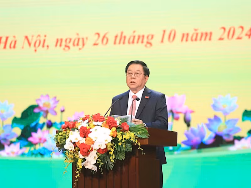 Đồng chí Nguyễn Trọng Nghĩa phát biểu tại lễ kỷ niệm.