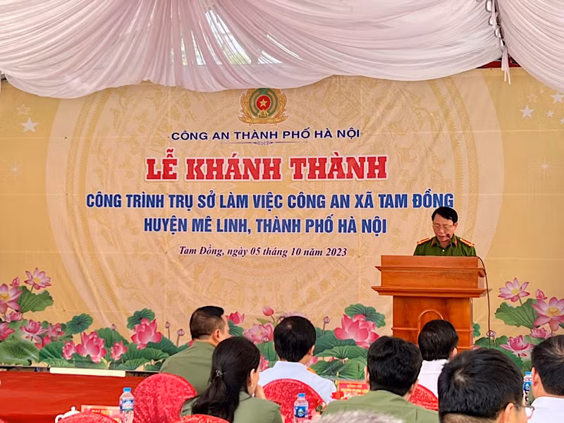 Lễ khánh thành trụ sở Công an xã Tam Đồng (Mê Linh, thành phố Hà Nội).
