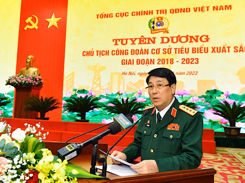 Đại tướng Lương Cường phát biểu tại lễ tuyên dương.