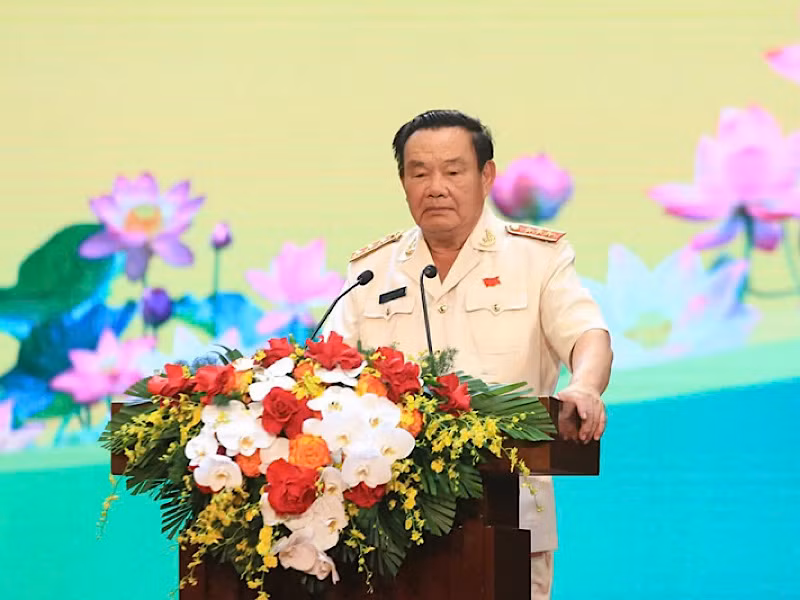 Thượng tướng Nguyễn Khánh Toàn phát biểu.