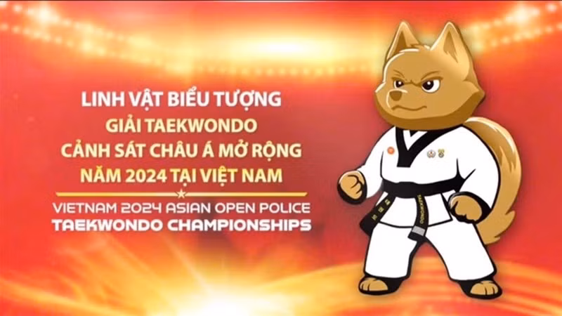 Chó Bắc Hà là linh vật của Giải vô địch Taekwondo Cảnh sát châu Á mở rộng năm 2024.