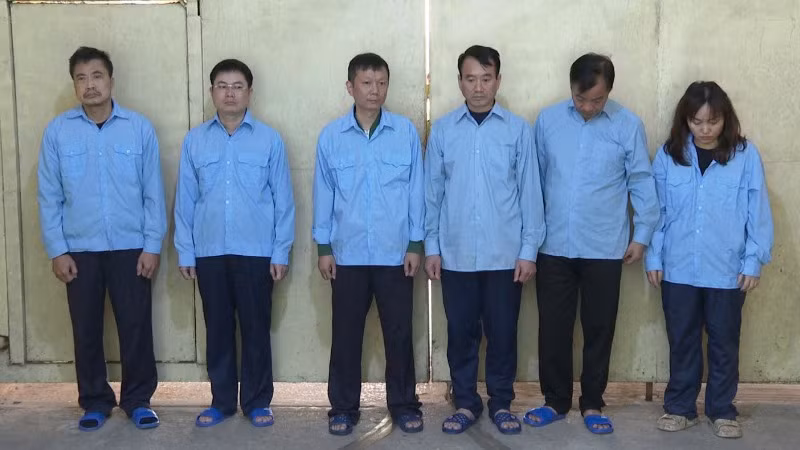Nhóm đối tượng bị bắt giữ.