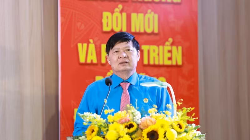 Phó Chủ tịch Tổng Liên đoàn Lao động Việt Nam Phan Văn Anh phát biểu chỉ đạo.