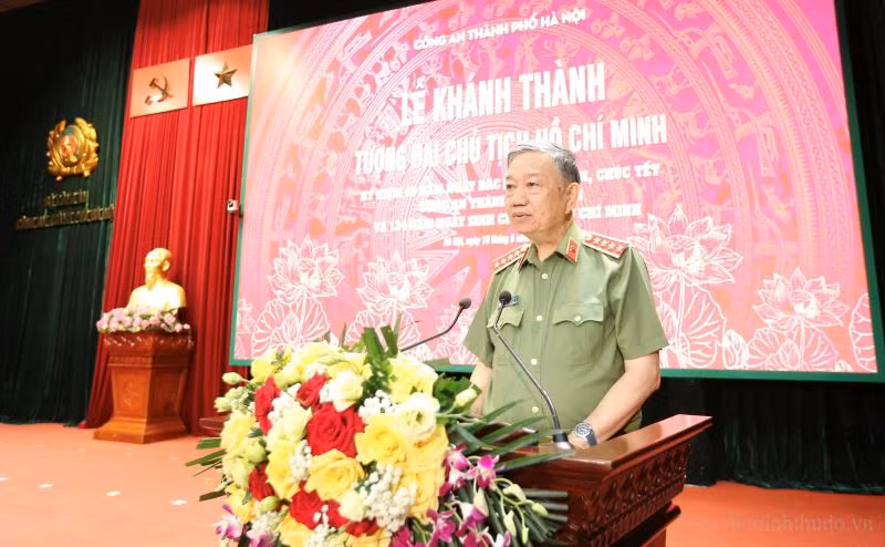 Bộ trưởng Tô Lâm phát biểu tại buổi lễ.