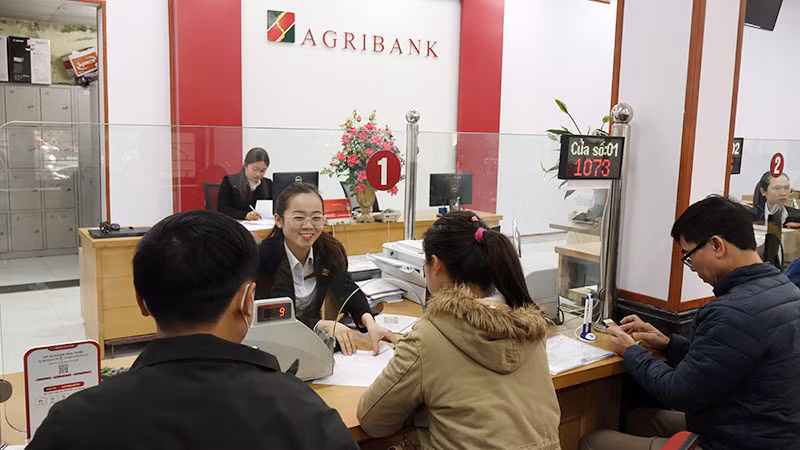 Khách hàng giao dịch tại Agribank chi nhánh Tiên Lãng (Hải Phòng).