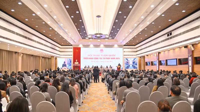 Toàn cảnh hội nghị Ngành Tư pháp.