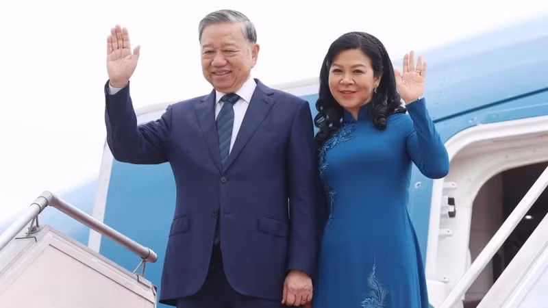 Tổng Bí thư Tô Lâm và Phu nhân. (Ảnh: Thống Nhất/TTXVN)