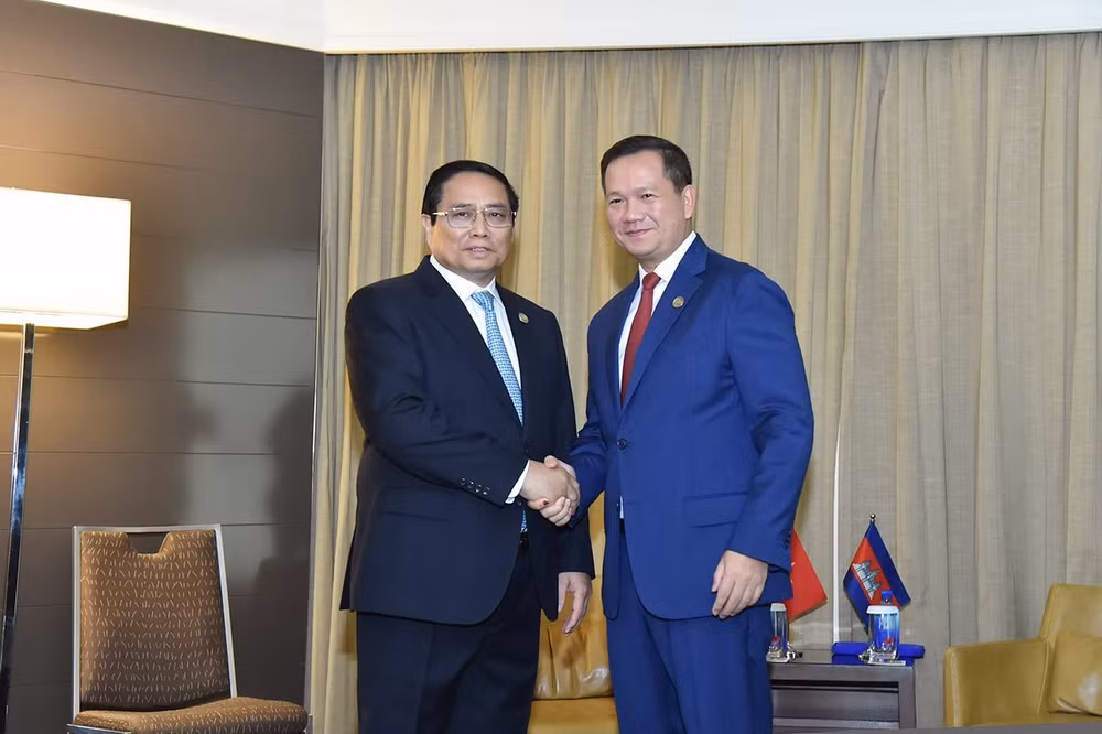 Thủ tướng Chính phủ Phạm Minh Chính và Thủ tướng Campuchia Hun Manet.