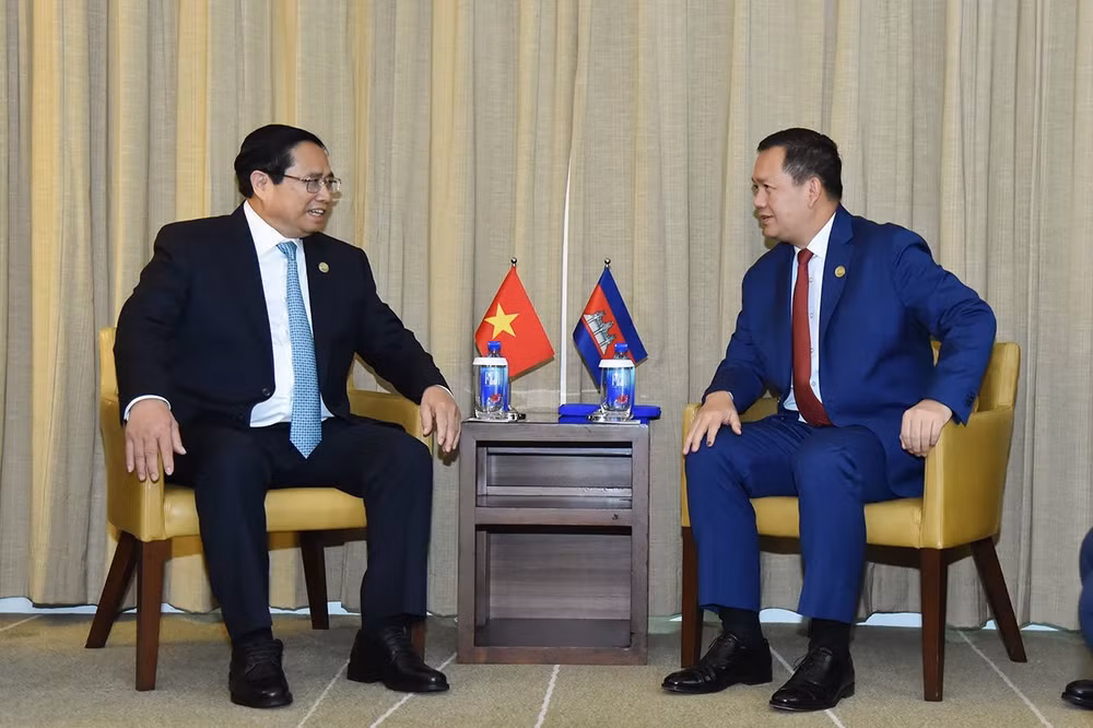 Thủ tướng Chính phủ Phạm Minh Chính và Thủ tướng Campuchia Hun Manet.