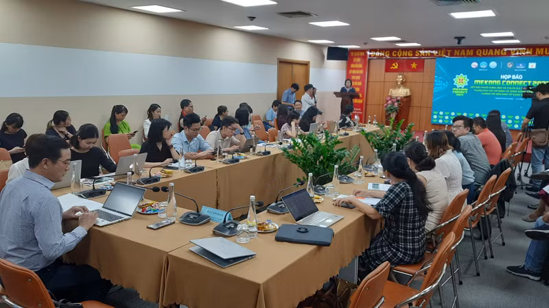 Quang cảnh họp báo thông tin về Diễn đàn Mekong Connect 2023.