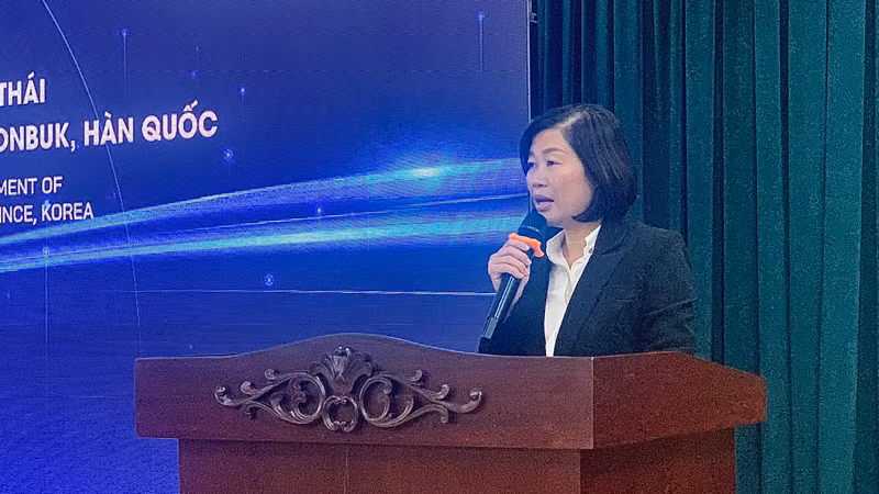 Phó Giám đốc Sở Khoa học và Công nghệ Thành phố Hồ Chí Minh Nguyễn Thị Kim Huệ phát biểu.